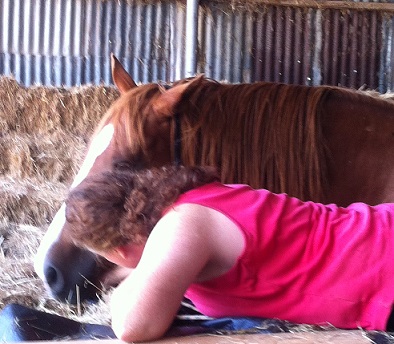 We do some innovative ways of spending quality time with our horses around here.